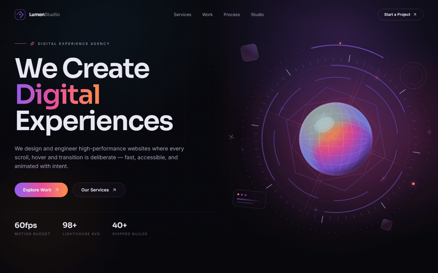 Lumen Studio — Creative Agency Site